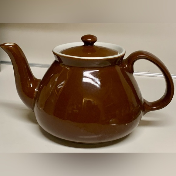 Mid Century Vintage Brown Ceramic Restaurant Diner Style Lidded Teapot - Picture 9 of 16